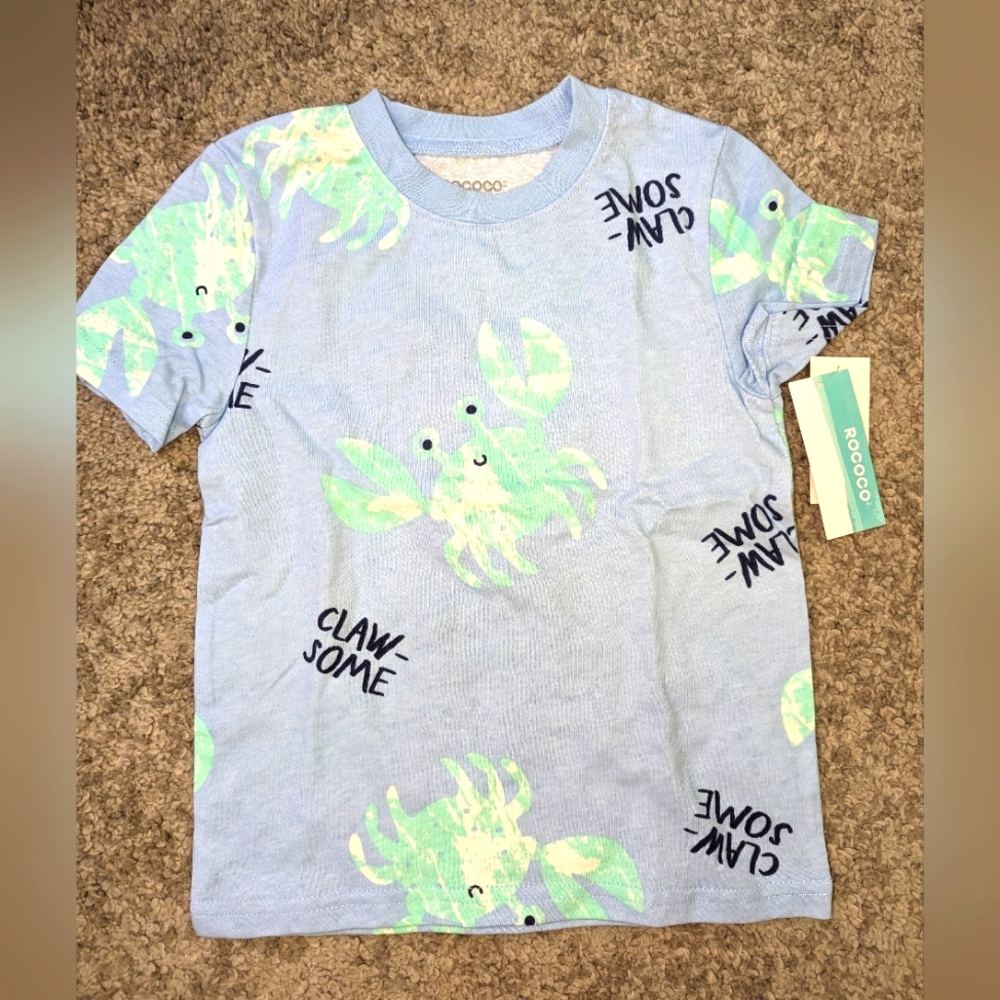 2/$20. 🦀 BNWT. Rococo boys t-shirt. Claw-some crabs. 3-4yrs.